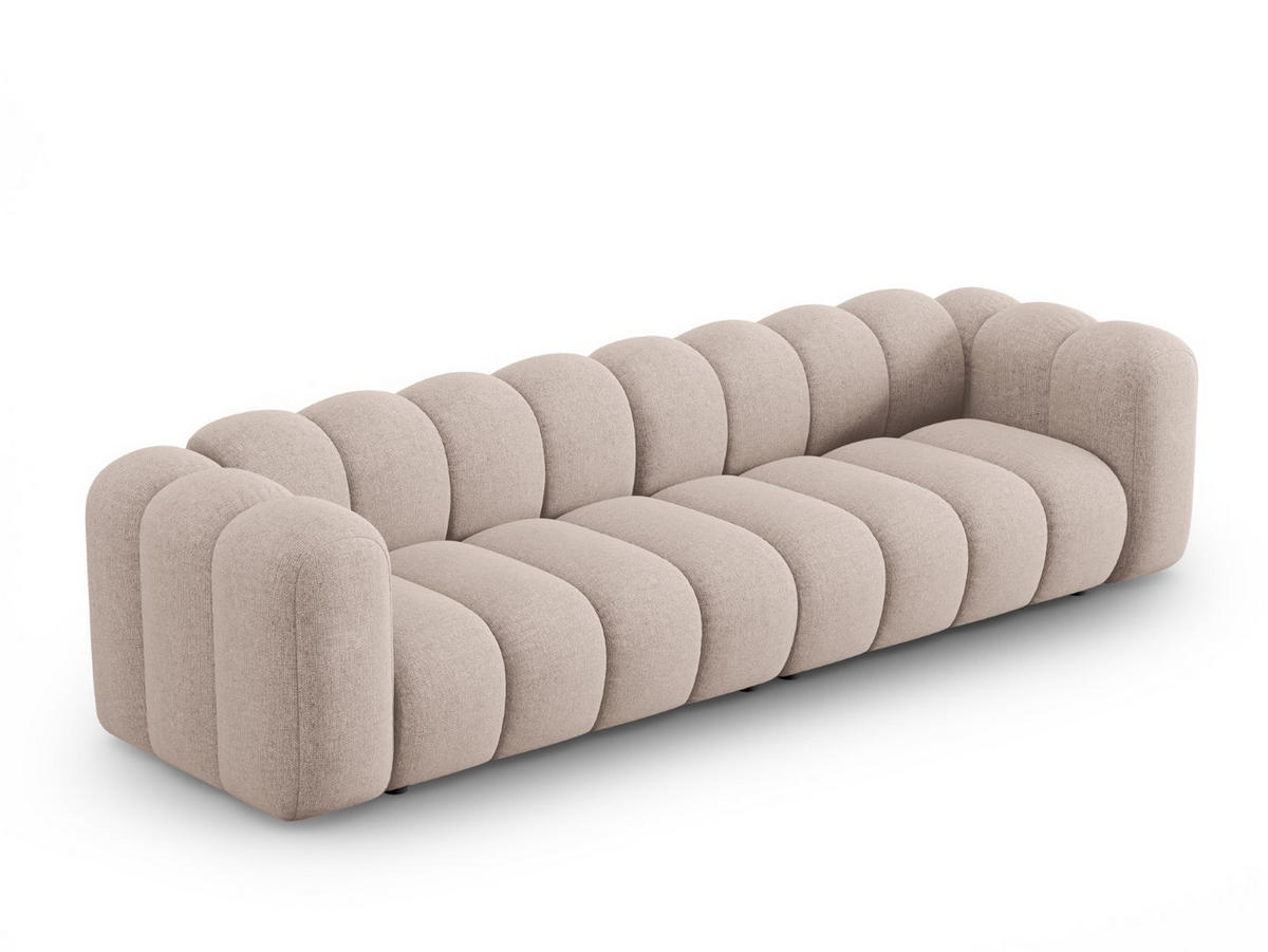 SOFA modular Lupine aus Chenille-Stoff beige 4 Sitzplätze - Beige, Textil (95/70/290cm) - Micadoni