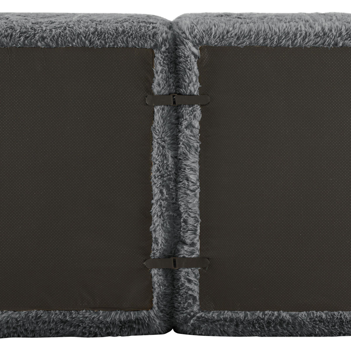 2MÍSTNÁ pohovka z plyše 204x104x73 cm šedá bezrámová modulární s polštáři a protiskluzovou základnou - šedá, textil (104/73/204cm) - Modfu