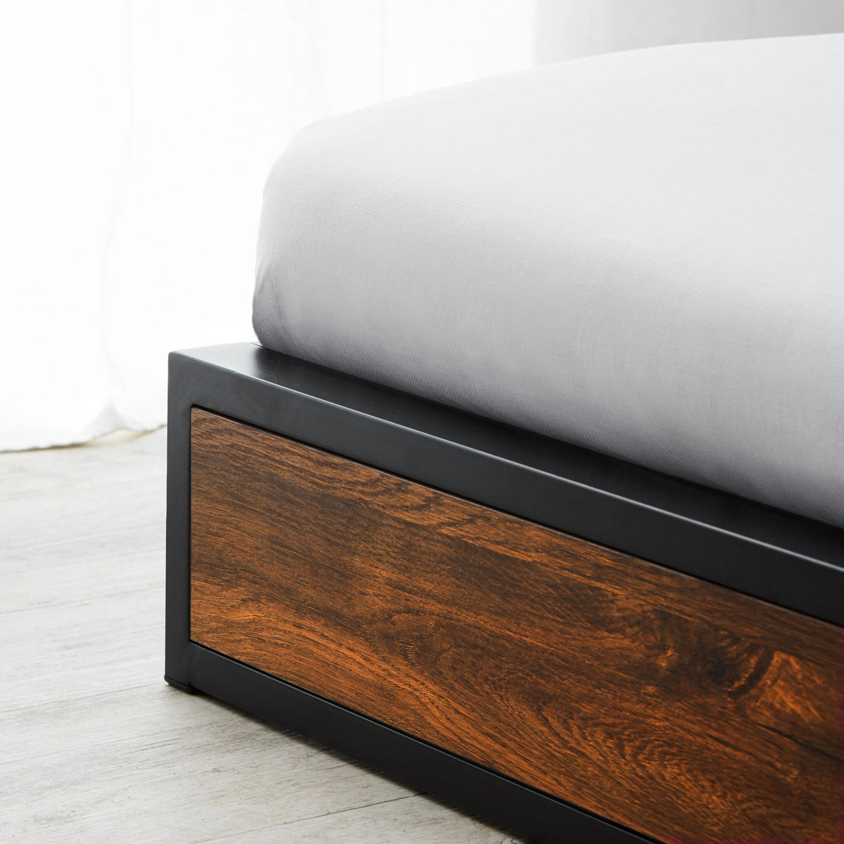 METALLBETT 140/200 cm in Schwarz mit Lattenrost - Schwarz, Holz/Metall (140/200cm) - Homestyle4u