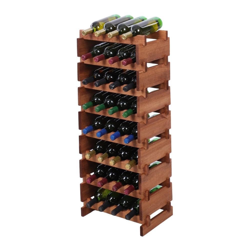 WEINREGAL VINOTECA FLEX PRO HxBxT 107x46x28cm 32 Flaschen auf 8 Ebenen Braun geölt - Braun, Holz (46/107/28cm) - PROREGAL