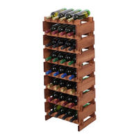 WEINREGAL VINOTECA FLEX PRO HxBxT 107x46x28cm 32 Flaschen auf 8 Ebenen Braun geölt - Braun, Holz (46/107/28cm) - PROREGAL