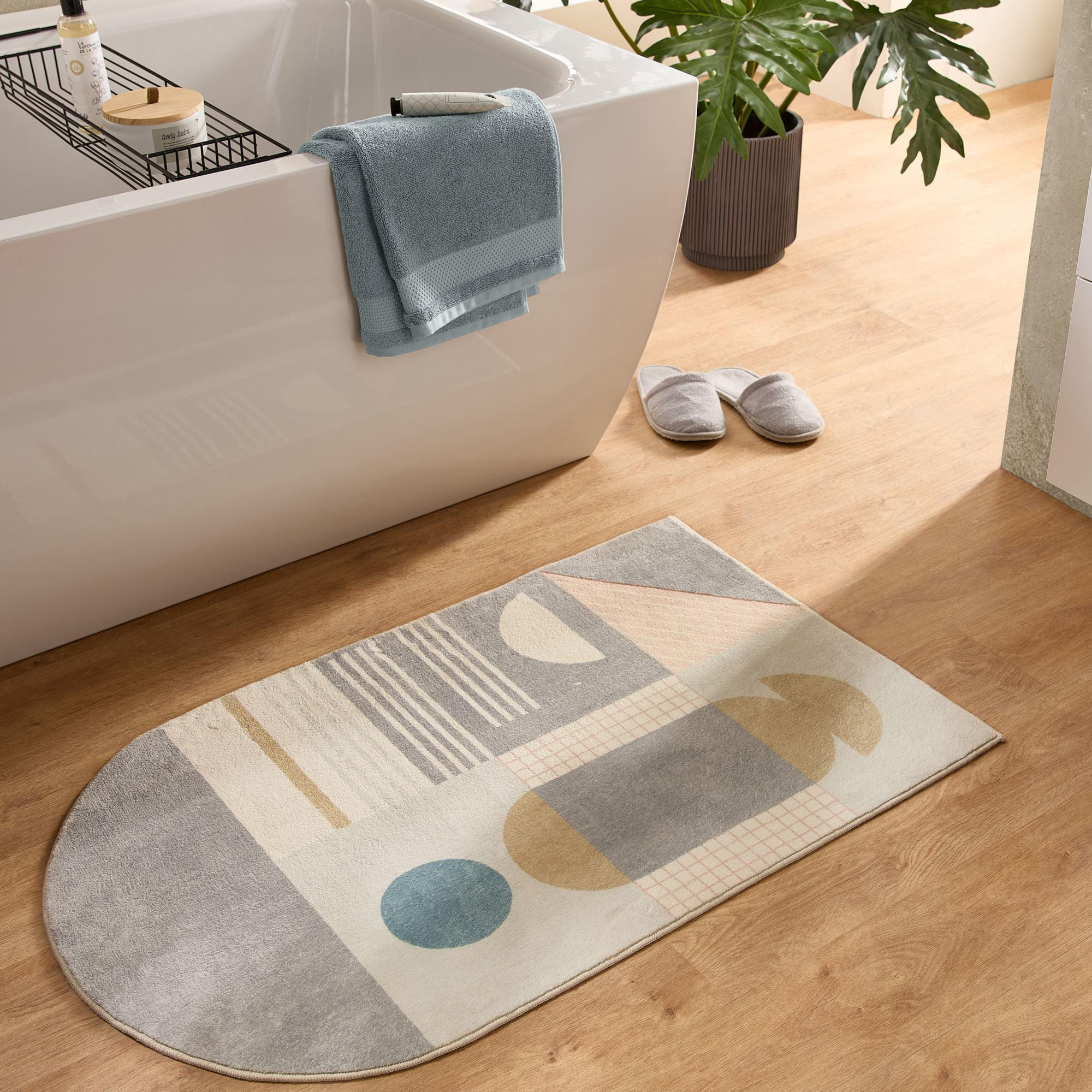 BADTEPPICH Ariella Grau 70x120 cm - Grau, Textil (70/120cm) - Gino Falcone