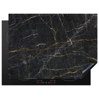 HERABDECKPLATTE - Marmor - Schwarz - Gold - Grau - Marmorstruktur - 71x52 - Goldfarben, Kunststoff (71/52.5/0.2cm) - MuchoWow