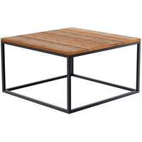 COUCHTISCH eckig 80/80/45 cm Holz Eiche - Eichefarben/Schwarz, Holz/Metall (80/80/45cm) - CLP