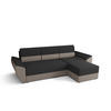 ECKSOFA L REBI L2 Rainbow 27/83 Rechts mit Schlaffunktion, Grau/Beige, L-Form - Beige/Grau, Textil (251/140cm)