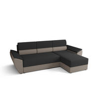 ECKSOFA L REBI L2 Rainbow 27/83 Rechts mit Schlaffunktion, Grau/Beige, L-Form - Beige/Grau, Textil (251/140cm)