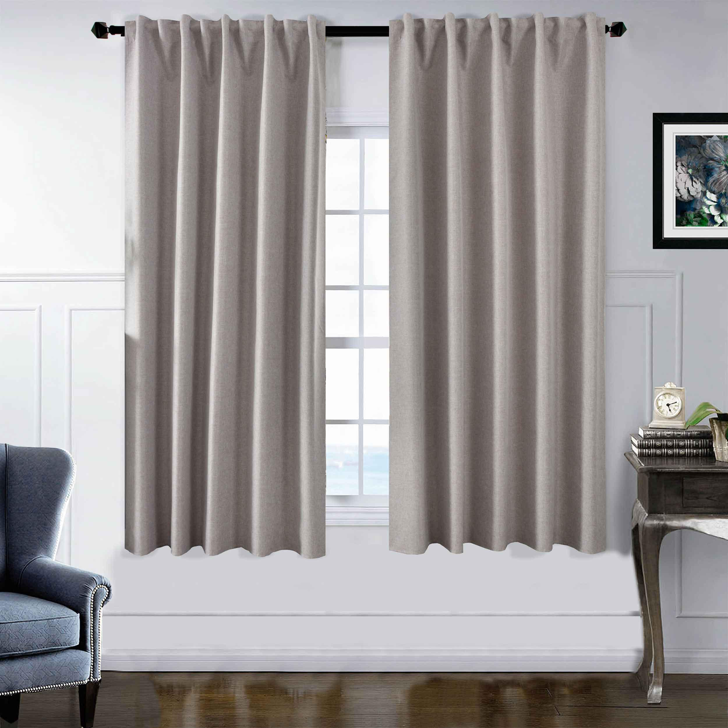 VORHANG 2ER SET BOSTON DARK HxB 175x140 cm Taupe - Taupe, Textil (140/175cm) - Gardinenbox