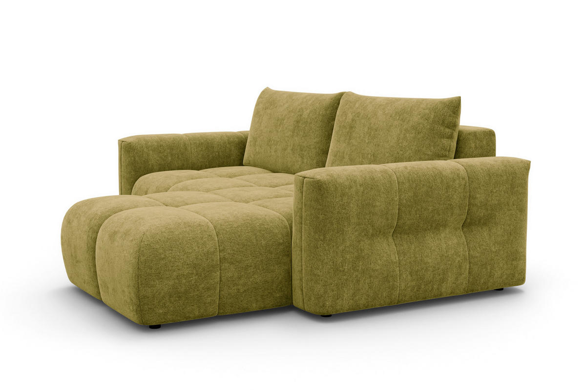 ECKSOFA VERONA 3-Sitzer rechts, Khaki - Schwarz/Grün, Holz/Textil (224/173cm) - Courtois Laville