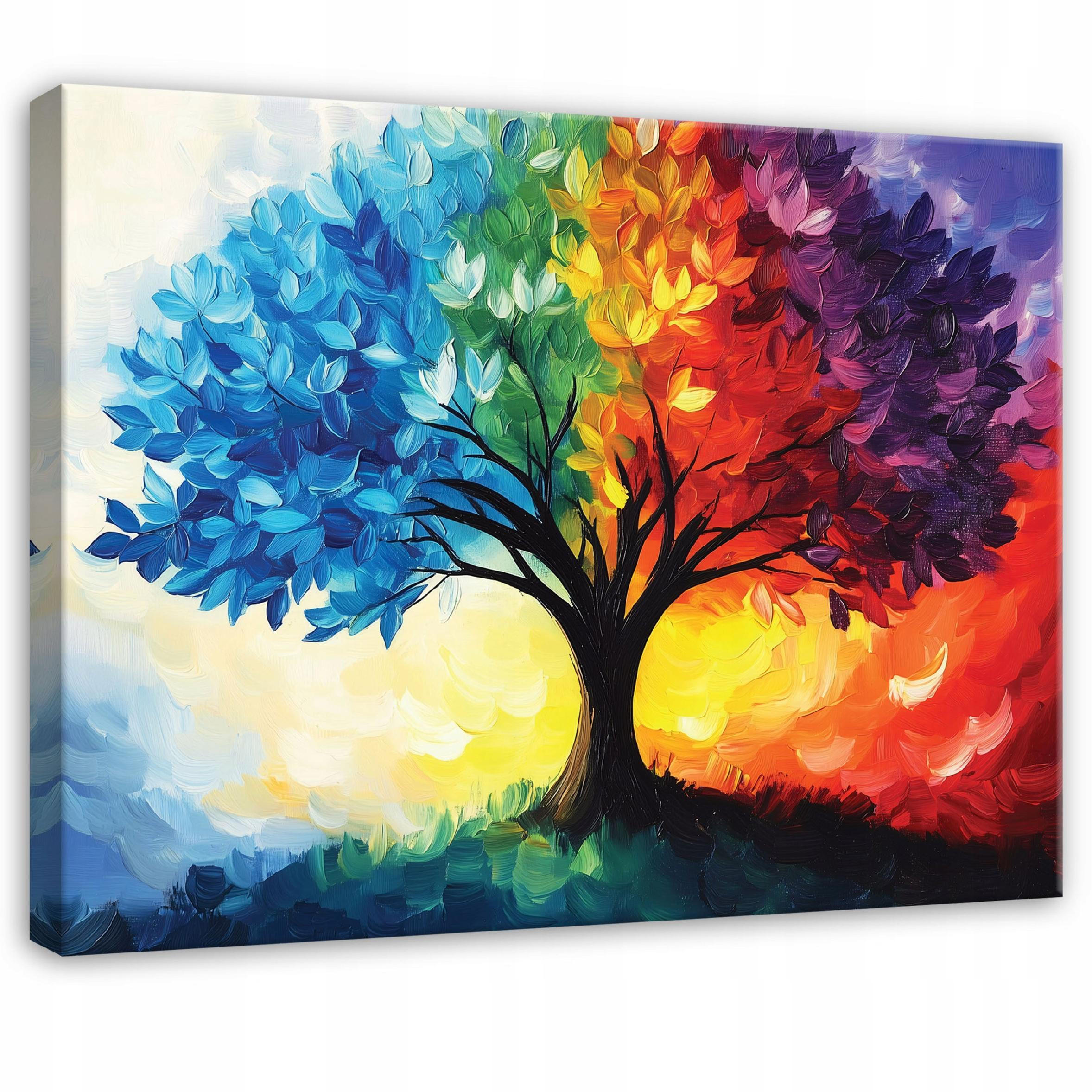 LEINWAND BILDER Abstrakt Baum des Lebens Modern Wohnzimmer 100x70 - Multicolor, Holzwerkstoff (100/70cm) - Wallarena