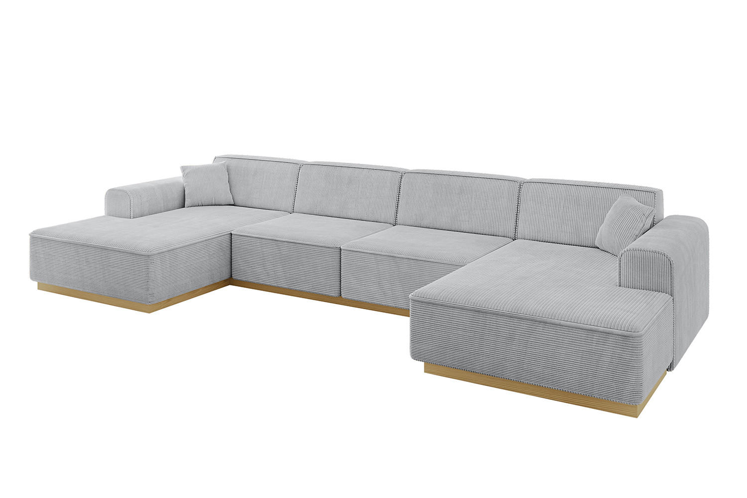 WOHNLANDSCHAFT IREA-U2-v2 - 382x165x81 cm Grau - Grau, Holzwerkstoff/Textil (382/81/165cm) - ALTDECOR