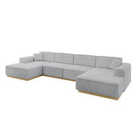 WOHNLANDSCHAFT IREA-U2-v2 - 382x165x81 cm Grau - Grau, Holzwerkstoff/Textil (382/81/165cm) - ALTDECOR