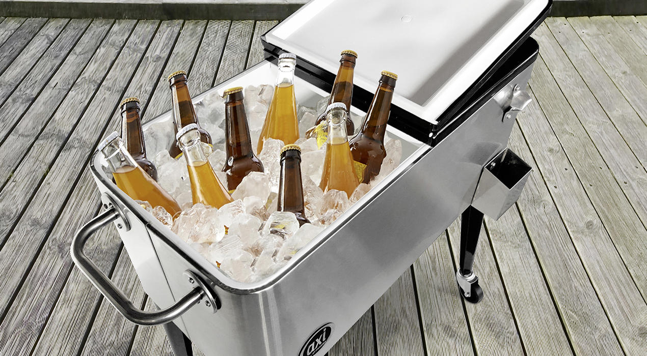 Retro Getränkekühler silber