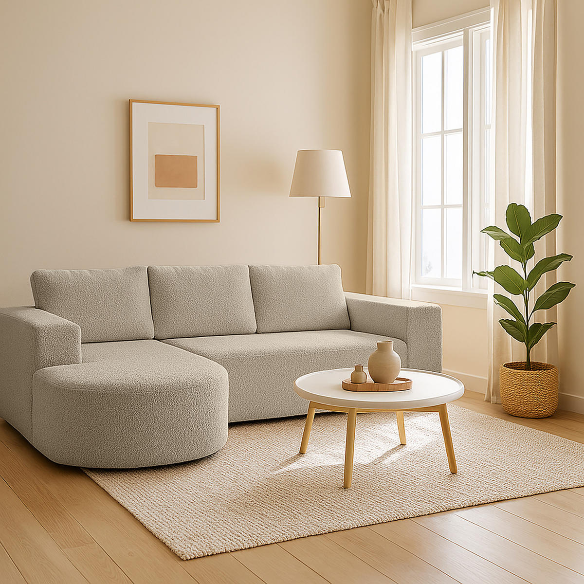 ECKSOFA Tolga mit Schlaffunktion, Taupe - Greige, Textil (162/270cm) - Fedve