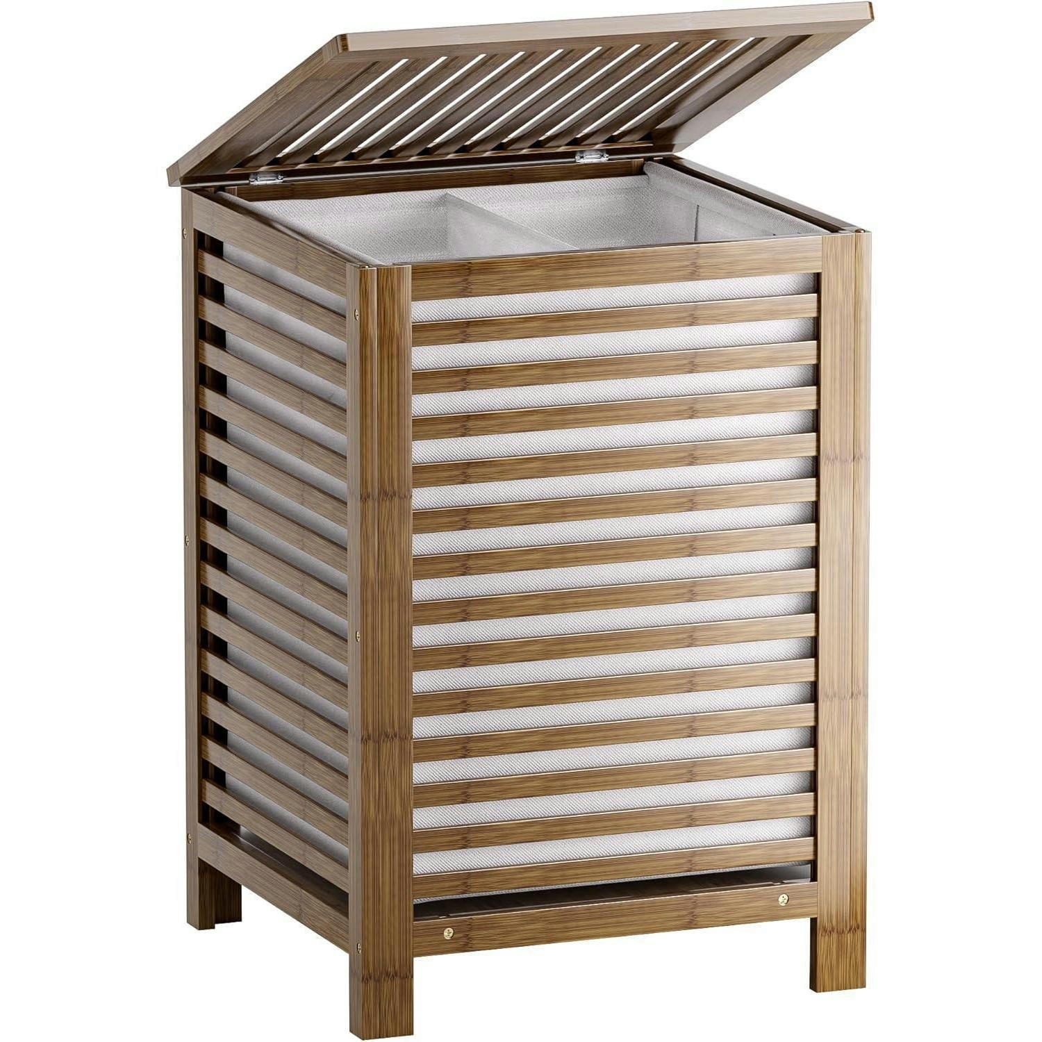 WÄSCHEKORB Bambus Nussbaum 47 x 47 x 65 cm - Braun, Naturmaterialien (65/65/47cm)