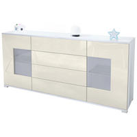 SIDEBOARD Grömitz Creme Hochglanz - Creme, Holzwerkstoff (166.5/75.5/35cm) - Vladon