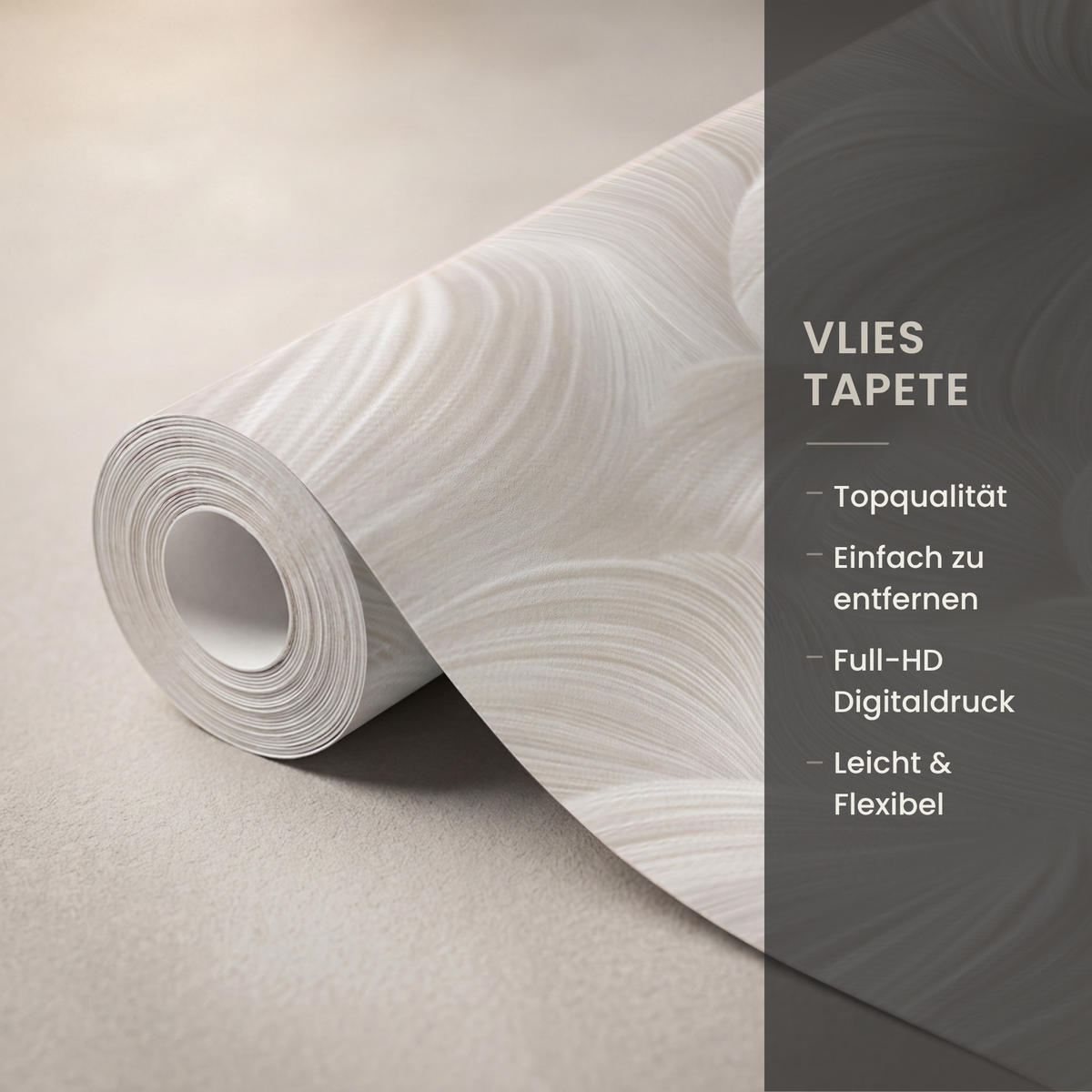 TAPETE - Lines - Ventilator - Beige - 100x280 cm - Creme, Papier (100/280cm) - OnlyWow