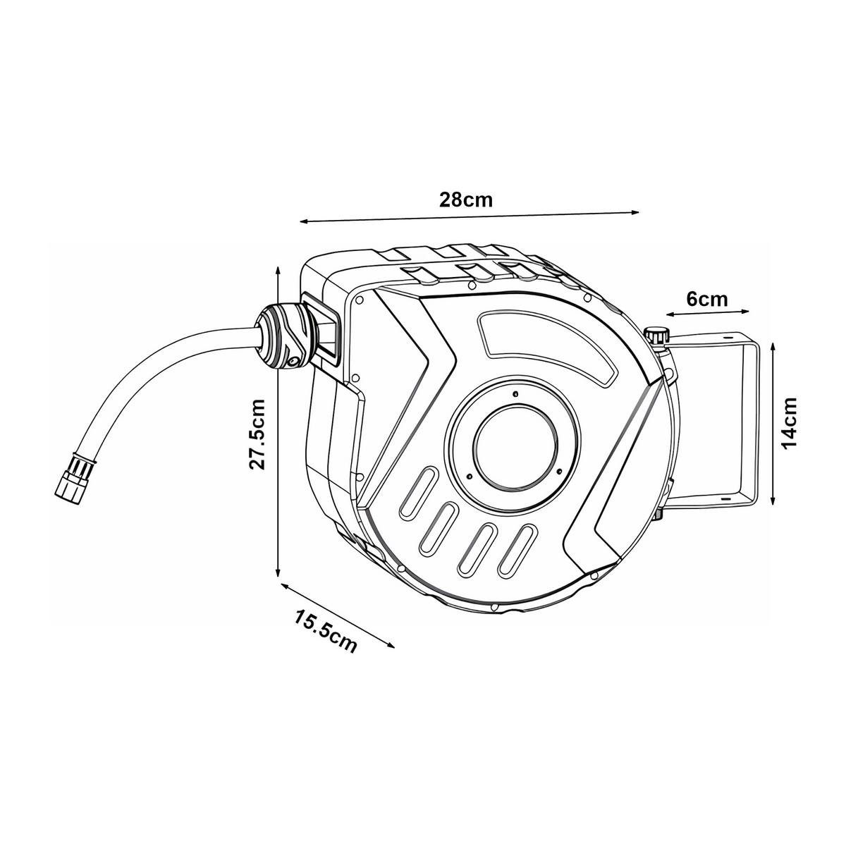 DRUCKLUFTSCHLAUCH-AUFROLLER Nassau - Weiß/Grau, Kunststoff (15.5/27.5/34cm) - pro.tec