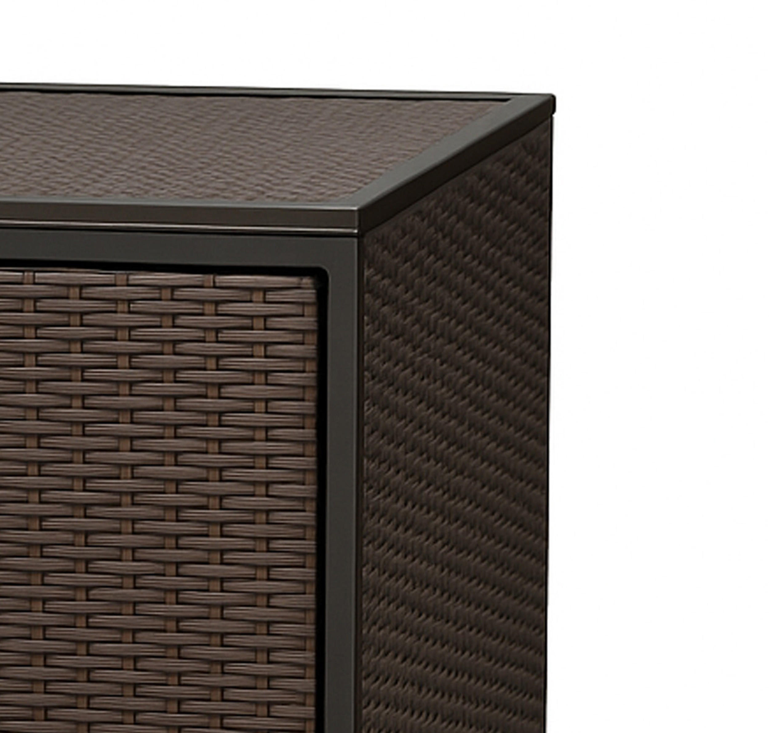 MÜLLTONNENBOX Belfast für Tonnen bis 240L - Mülltonnenverkleidung aus Metall und Polyrattan mocca. BxTxH: 76x78x123 cm - Braun, Metall (76/123/78cm) - TPFGarden