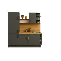 KÜCHENLEERZEILE „Chemnitz“ 190 cm – ohne E-Geräte – Diamantgrau – mit Zubehör - Edelstahlfarben/Anthrazit, Holzwerkstoff/Metall (190/210/60cm) - GEBA