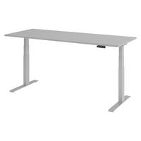 SCHREIBTISCH elektrisch XDKB 80/200/74 cm in Grau/Silberfarben - Silberfarben/Grau, Holzwerkstoff (80/200/74cm) - bümö