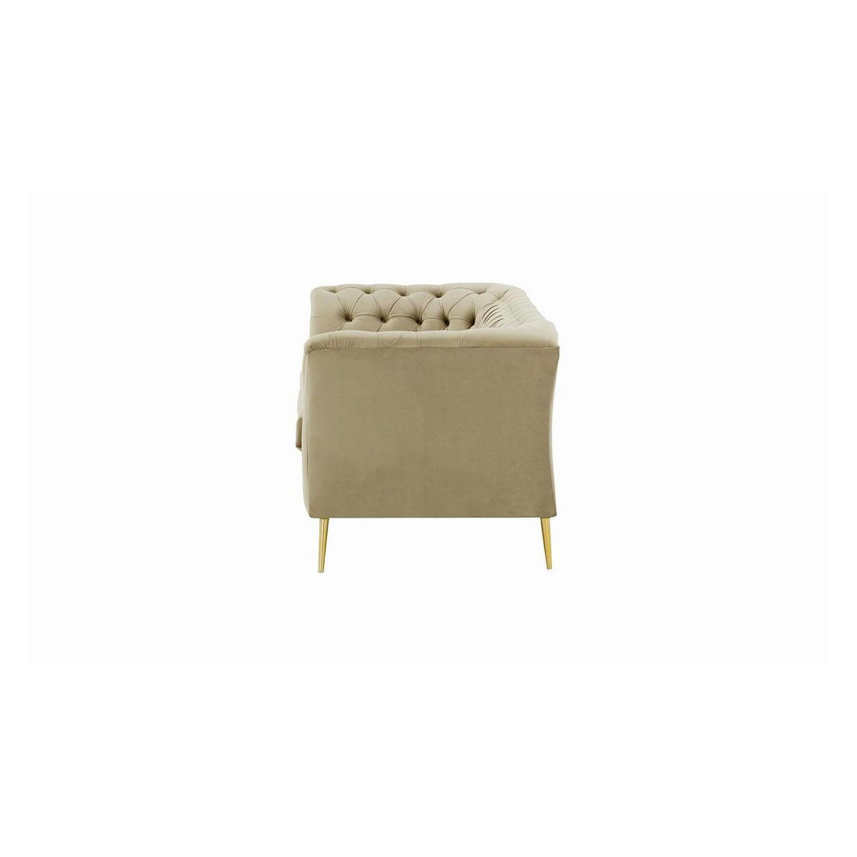 ZWEISITZER-SOFA Chesterfield Modern-Velluto 3 - Beige, Holz/Textil (183/74/80cm)