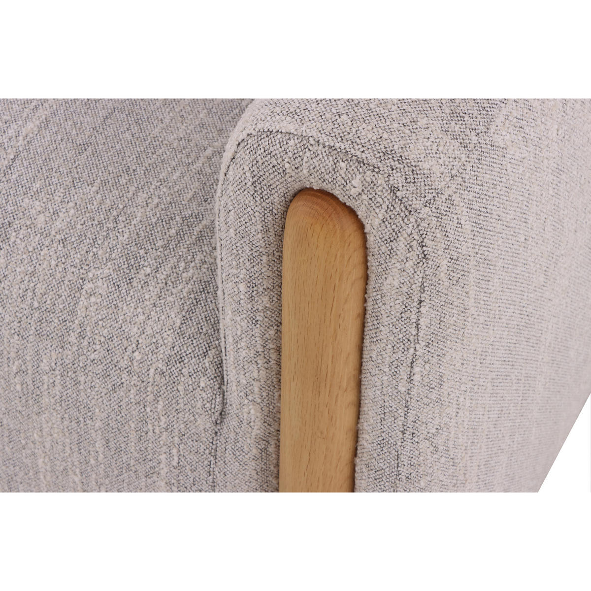 SESSEL Franz, Natur Massiveiche + hellgrauer Stoff - Grau, Holz (98/86/97cm) - WOODEK