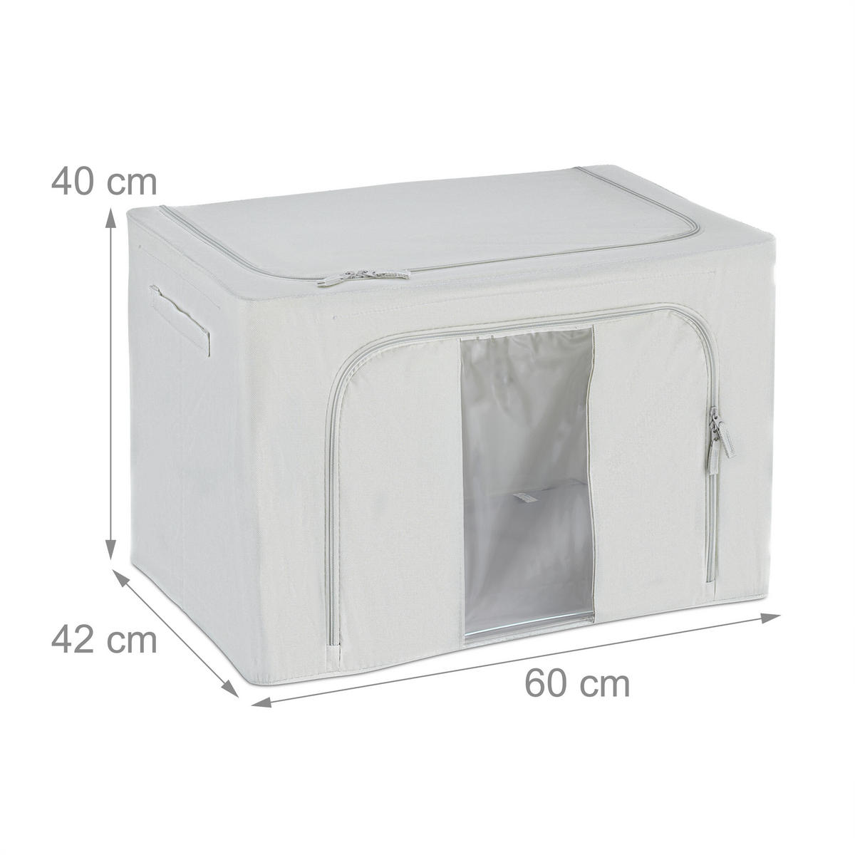 SÚPRAVA na uskladnenie - sivá, kov/textil - Relaxdays