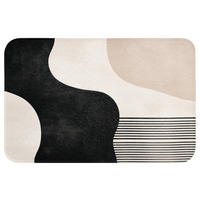 KÚPEĽŇOVÁ PREDLOŽKA Abstraktné - Japonské - Béžové - Moderné 60x40 cm - čierna/béžová, textil/plast (60/40cm) - OnlyWow