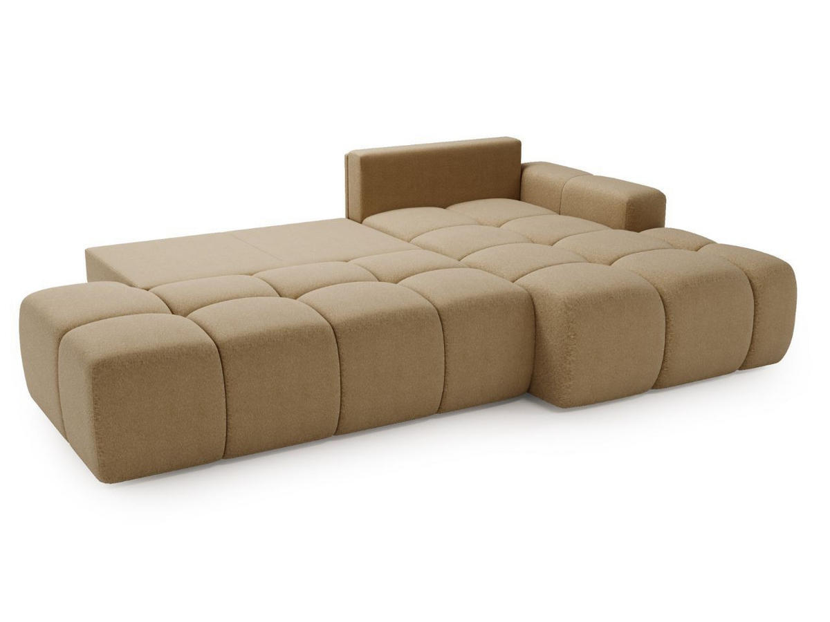 ECKSOFA Montero Bouclé-Stoff Hellbraun Rechts - Hellbraun, Holz/Textil (280/177cm) - Graingold