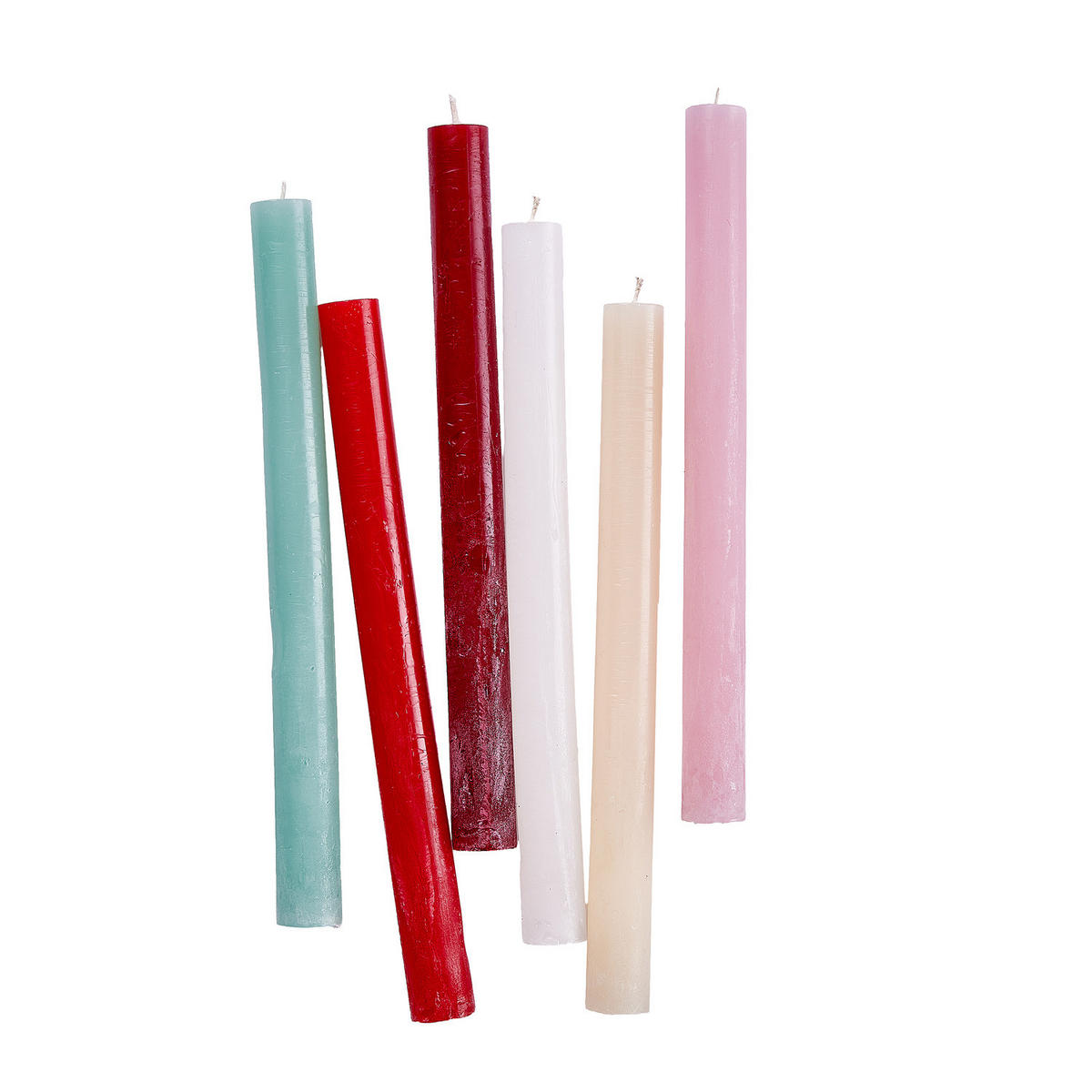 STABKERZE (8er-Set) Rustic - Rot, Paraffin (2.2/24/2.2cm) - Butlers