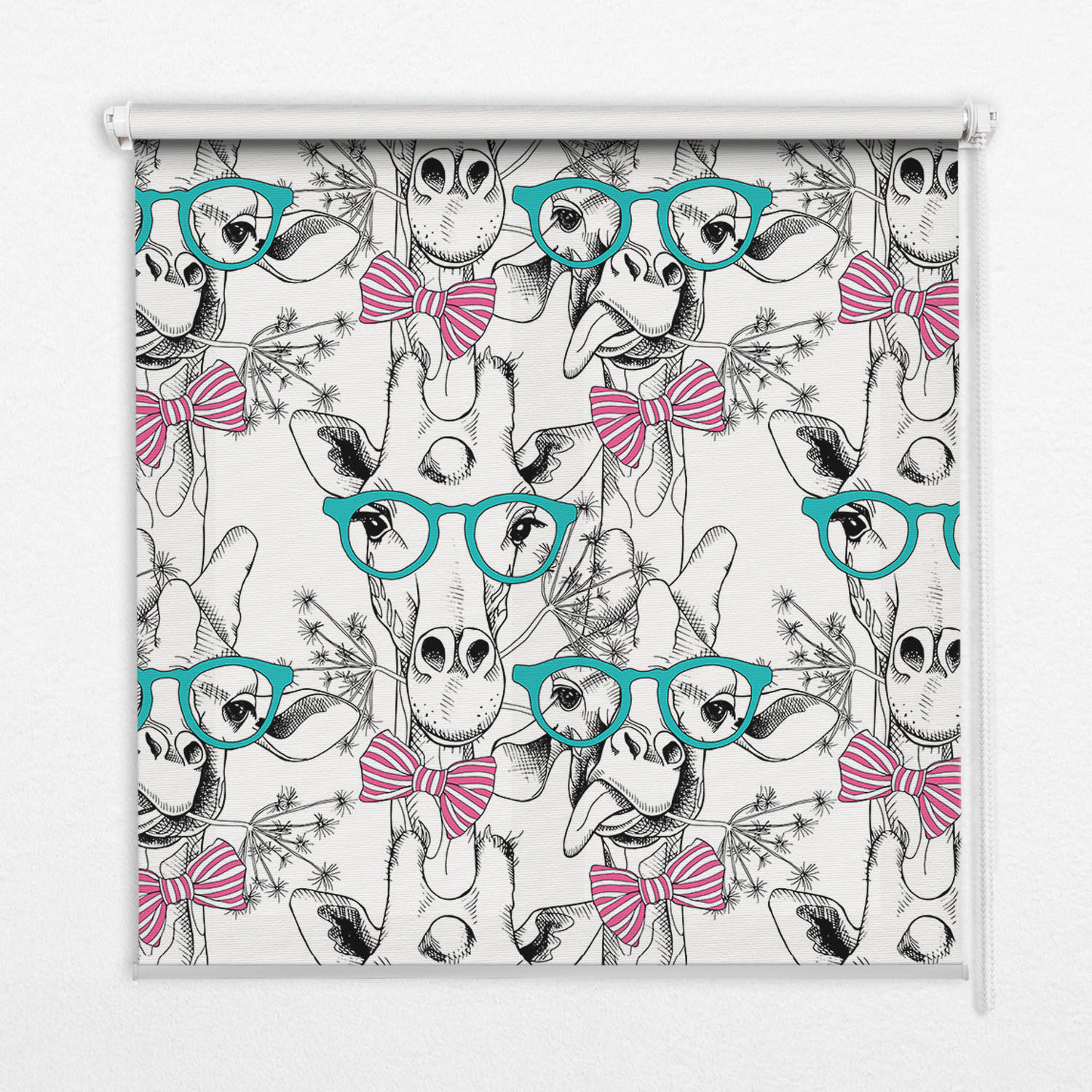 TULUP VNITŘNÍ roleta - okenní roleta - roleta - 100x100 cm - Žirafa s brýlemi