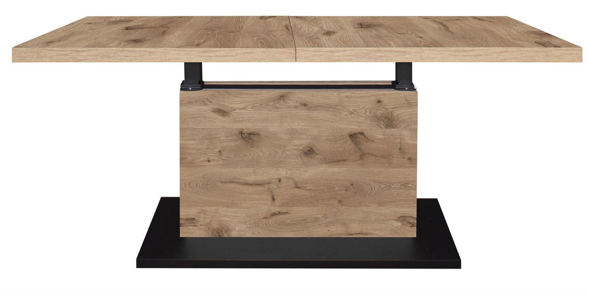 COUCHTISCH Höhenverstellbar Else 3 120x56x70 Holzwerkstoff Viking Oak - Eichefarben/Schwarz, Holzwerkstoff (120/70/56cm) - 58aufmkessel