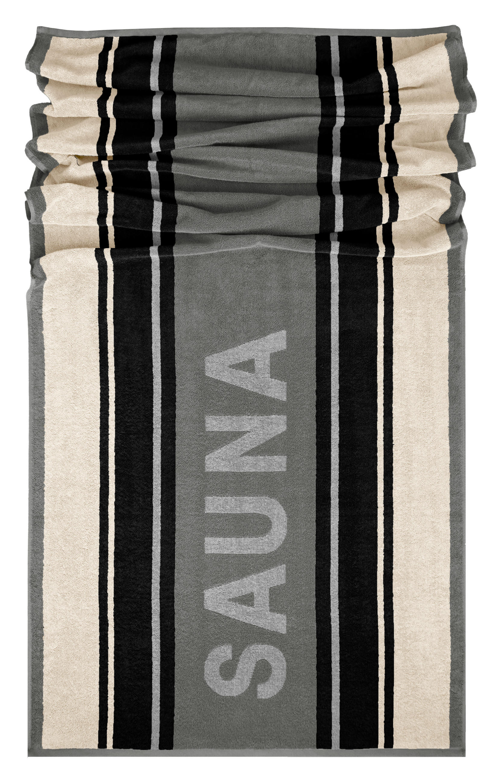 Lashuma Saunahandtuch Natur, Schwarz 80x200 cm