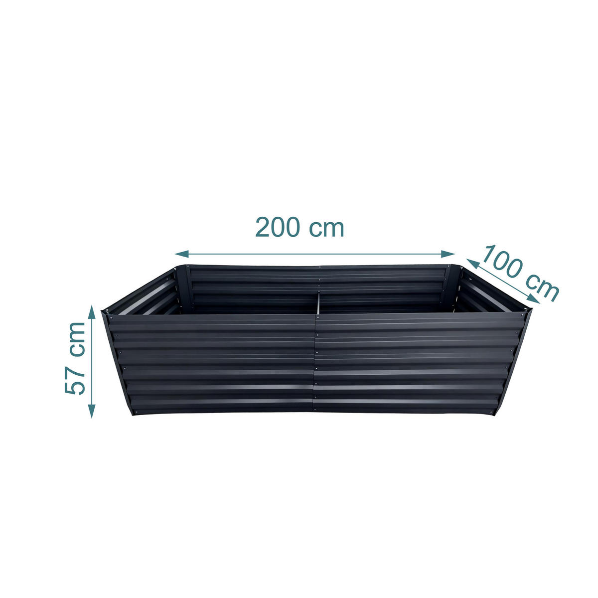 HOCHBEET - Anthrazit, Metall (100/57/100cm) - Relaxdays