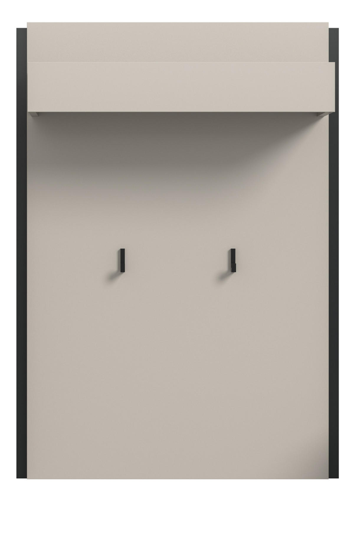 GARDEROBENPANEEL Kaschmir 75 x 106 cm, Wandgarderobe mit Kleiderstange - Kaschmir/Schwarz, Holzwerkstoff (75/106/30cm) - Inn.Furn