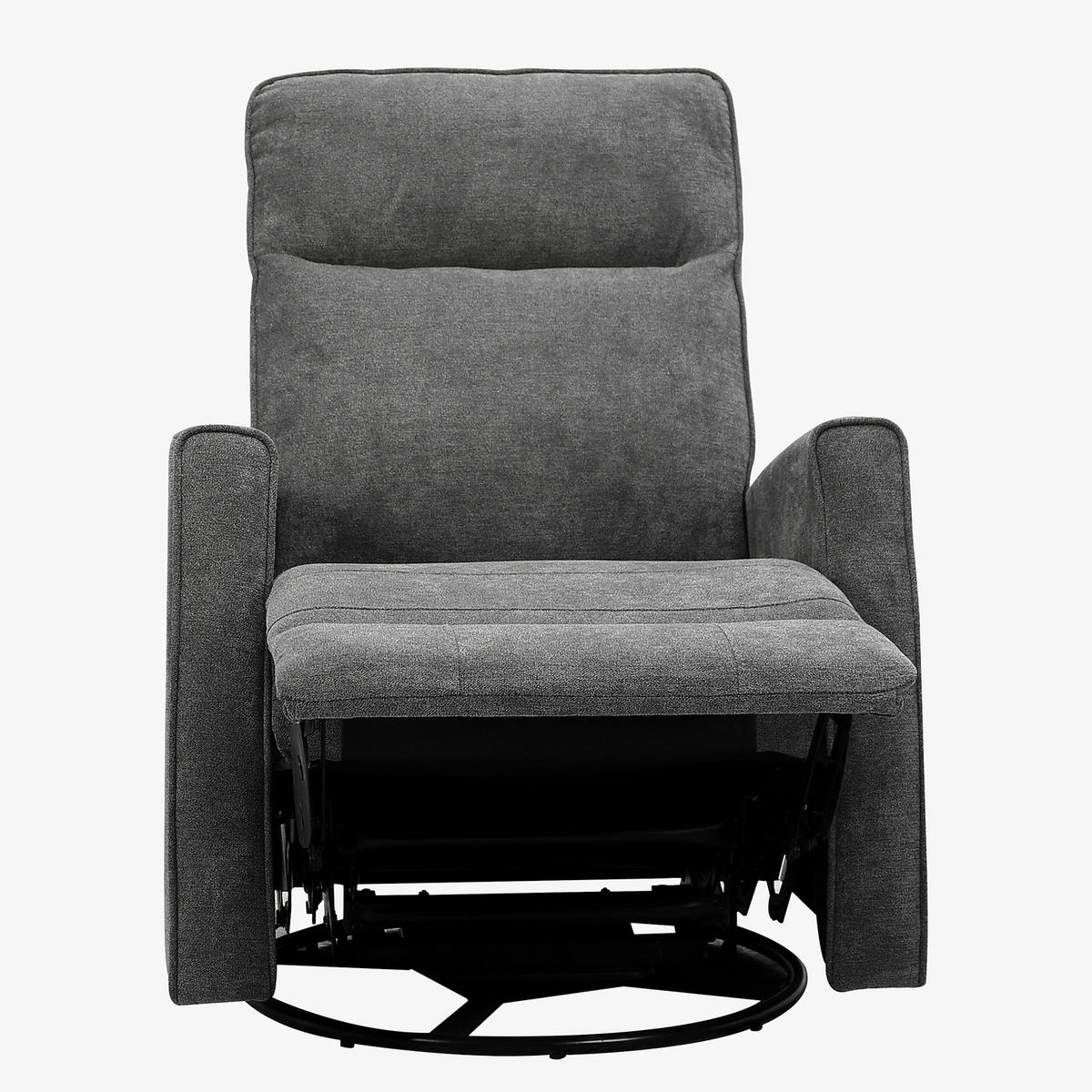 FERNSEHSESSEL - Dunkelgrau/Schwarz, Kunststoff/Textil (76/106/96cm) - home24