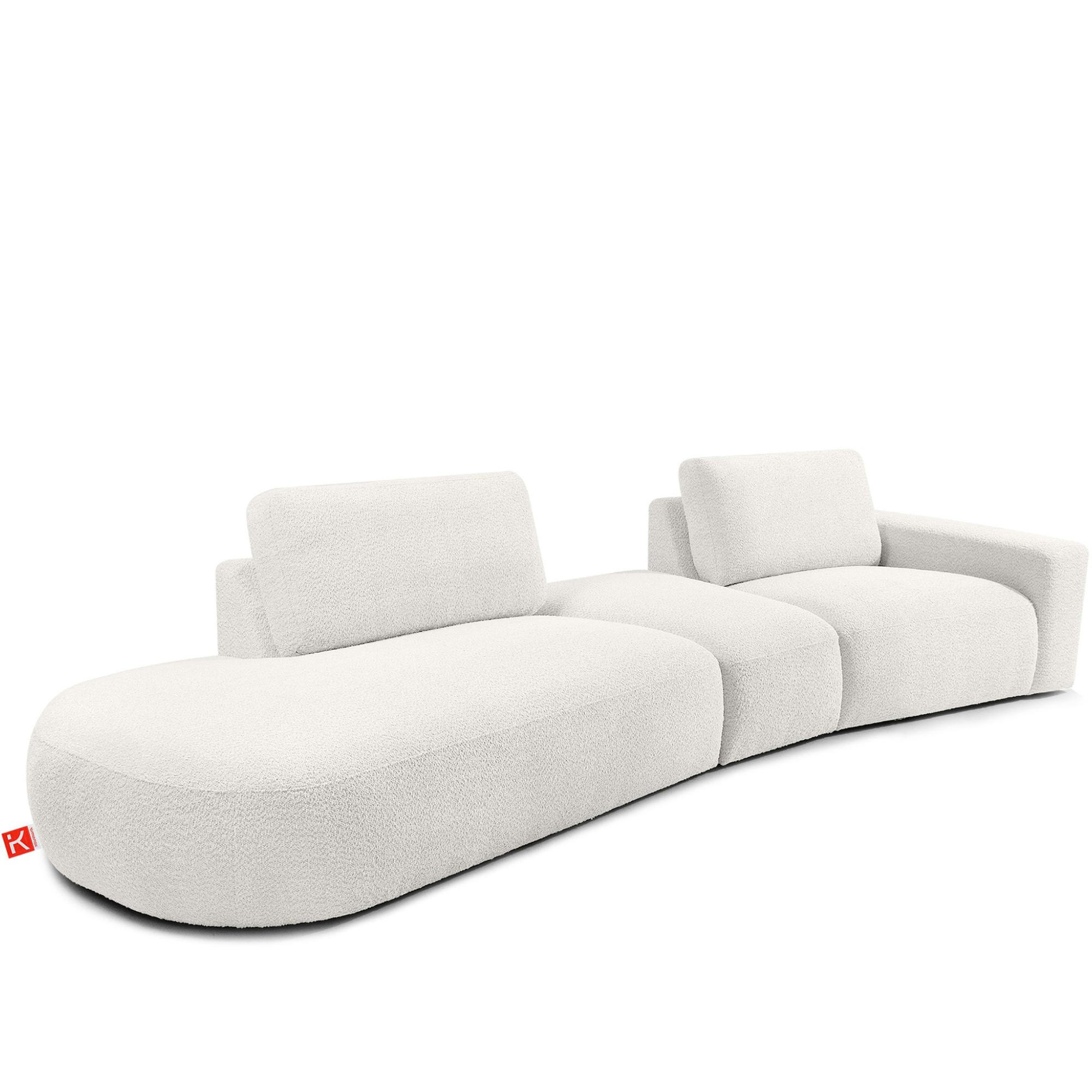 4-SITZER ECKSOFA ZUCCO Boucle links, Ecru - Ecru, Textil (350/84/105cm) - KONSIMO®
