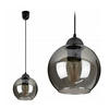 PENDELLEUCHTE Hagen - Transparent/Schwarz, Glas/Metall (14/14/70cm) - kiki design