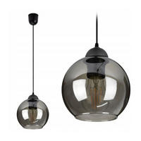PENDELLEUCHTE Hagen - Transparent/Schwarz, Glas/Metall (14/14/70cm) - kiki design