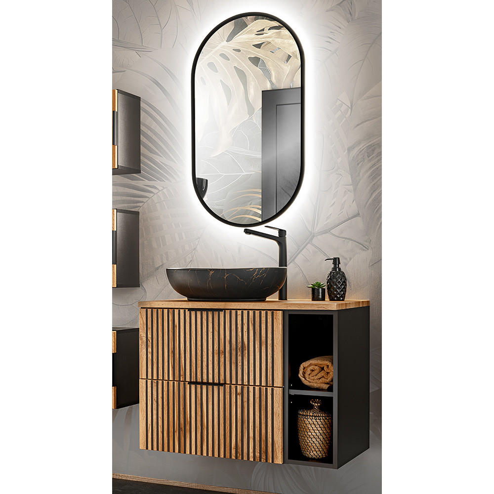 Lomado Badmöbel-Set Braun 81x200x47 cm