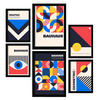 POSTER Set Mit 6 Bauhaus-Stil 4 Geometrisch Größe A3 & A4 Schwarzer Rahmen - Schwarz, Papier (29.7/1cm) - Nacnic
