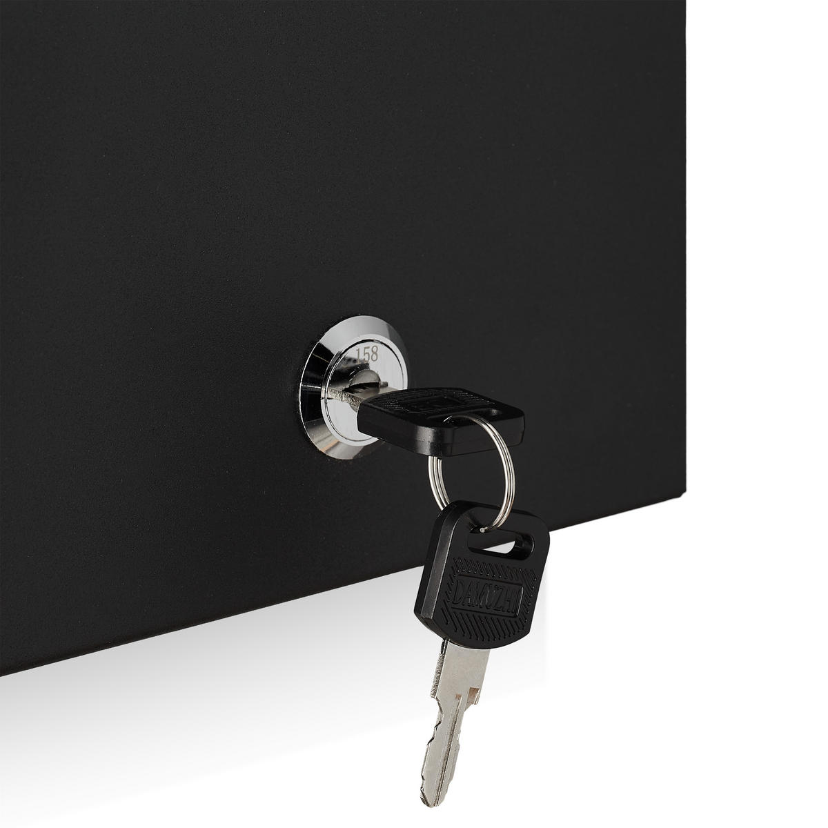 ASKOPP Svart väggmonterad låsbar metall 32 cm - Svart, Metall (15cm) - Relaxdays