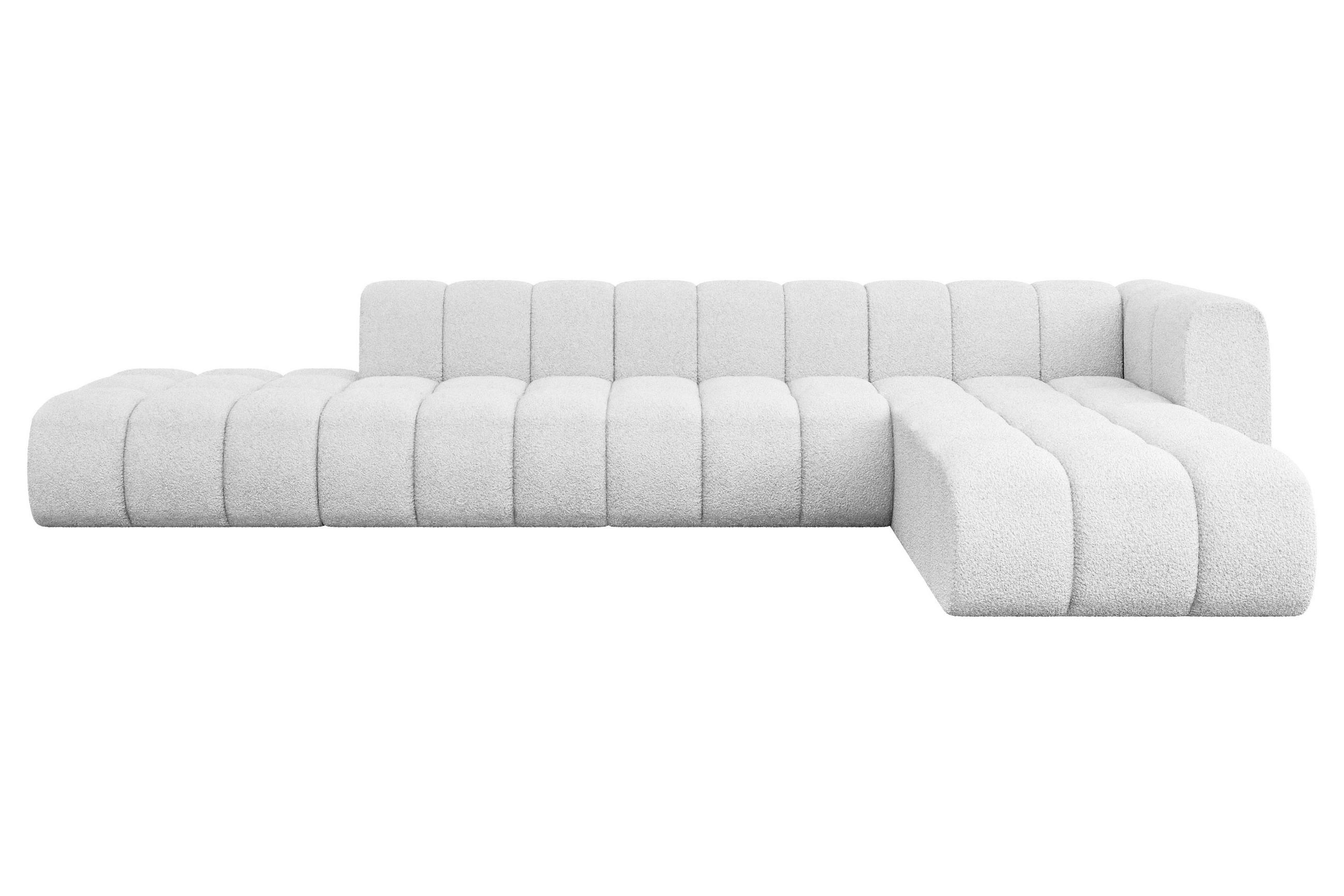 ECKSOFA modulares Sofa Zuvon-L2 - 387x177x70 cm Weiß - Weiß, Holzwerkstoff/Textil (387/177cm) - ALTDECOR