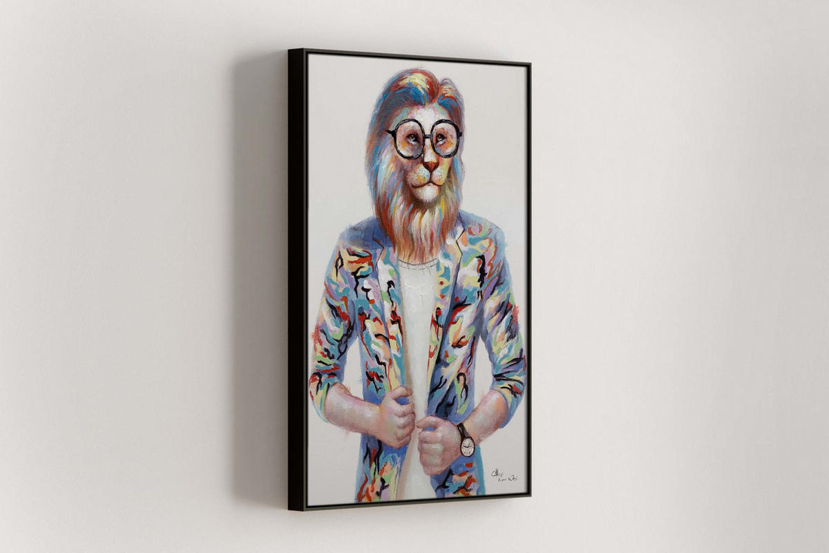 OLEJOMALBA 60/90 cm, Zvířata - různobarevná, dřevo/textil (60/90cm) - KUNSTLOFT