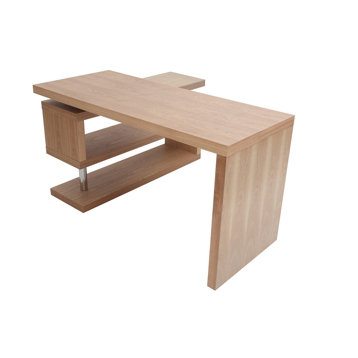 SCHREIBTISCH Holz verstellbar MAX - Hellbraun, Holz (60/218/76cm) - Miliboo