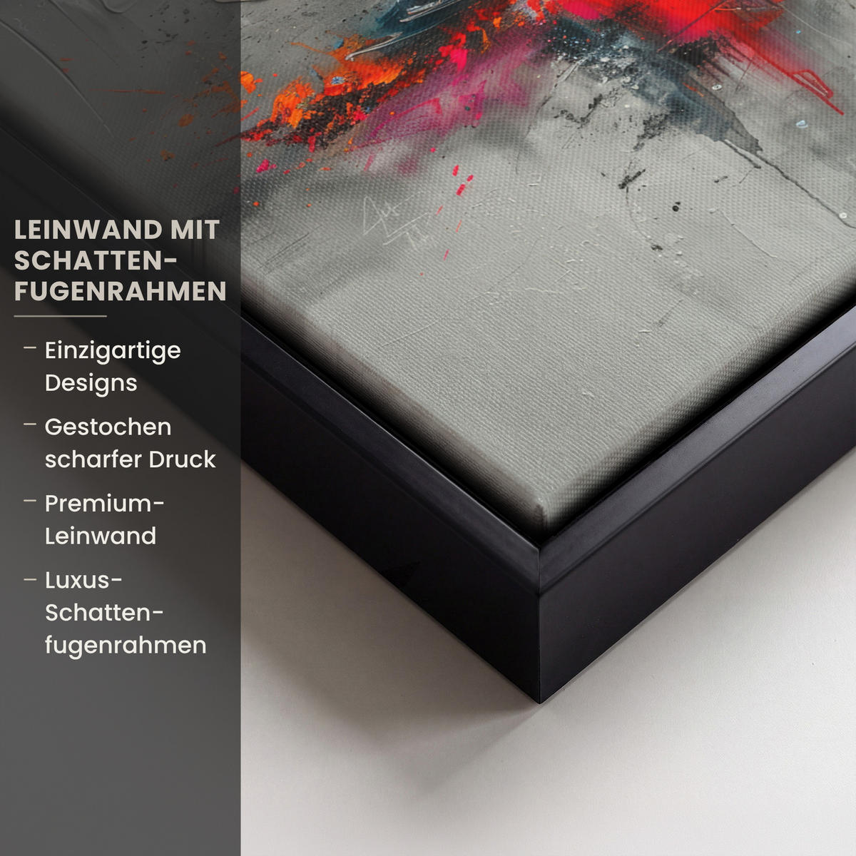 LEINWAND Bilder mit Rahmen - Moderne Kunst - Orange - Grau - Abstrakt - 30x20 - Hellgrau, Textil (30/20cm) - MuchoWow