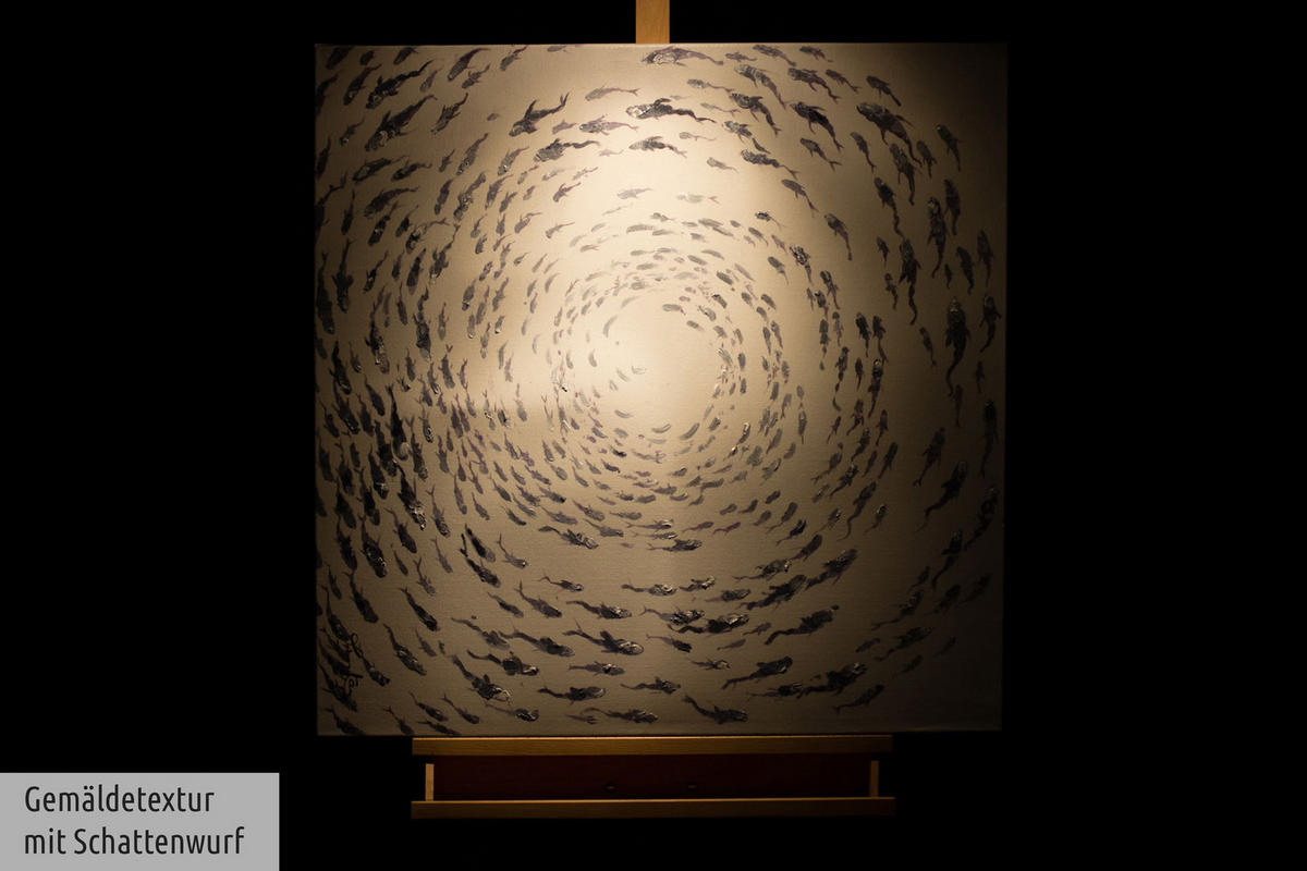ÖLGEMÄLDE 80/80 cm - Weiß/Grau, Holz/Textil (1.6/80cm) - KUNSTLOFT