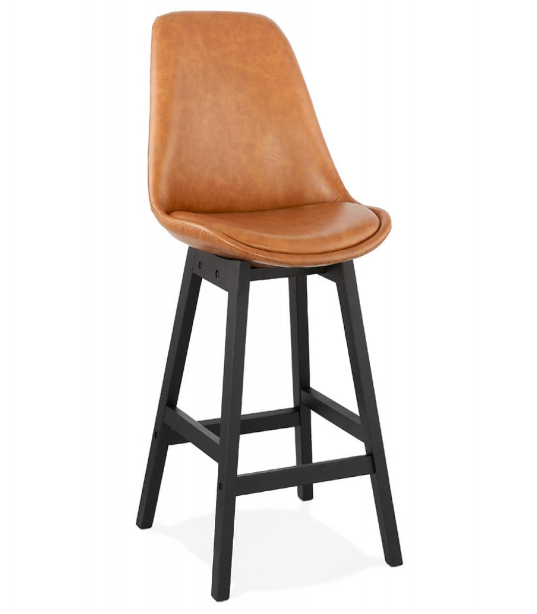 HOCHSTUHL aus Holz im modernen Stil ELENA, Braun-Schwarz 48x56x102 cm - Schwarz/Braun, Eichenholz/Holz (48/102/56cm) - KADIMA DESIGN