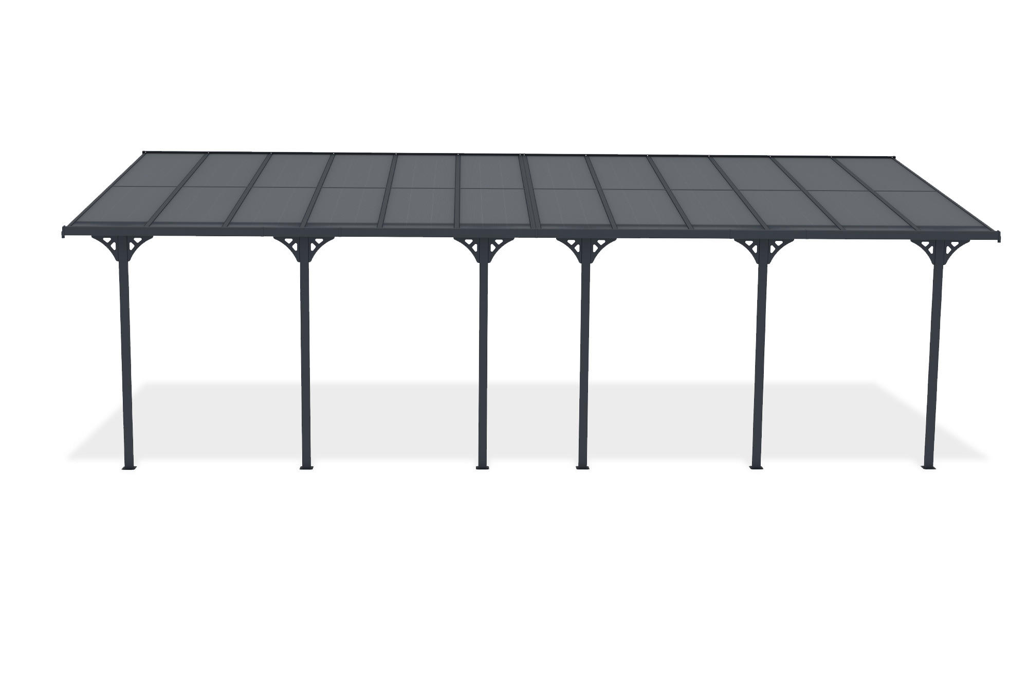 PERGOLA / CARPORT Kleo Grau 8m x 3m - Grau, Metall (748/270/300cm) - Cazeboo