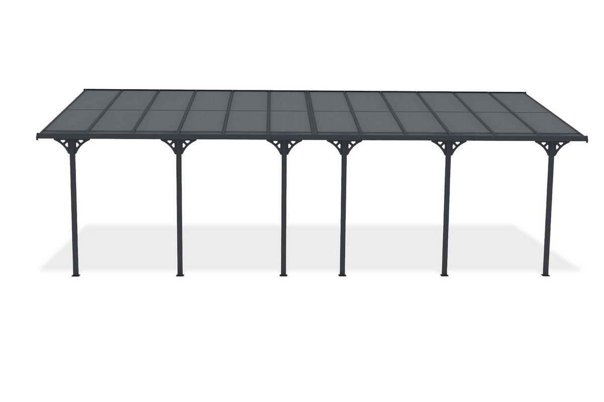 PERGOLA / CARPORT Kleo Grau 8m x 3m - Grau, Metall (748/270/300cm) - Cazeboo